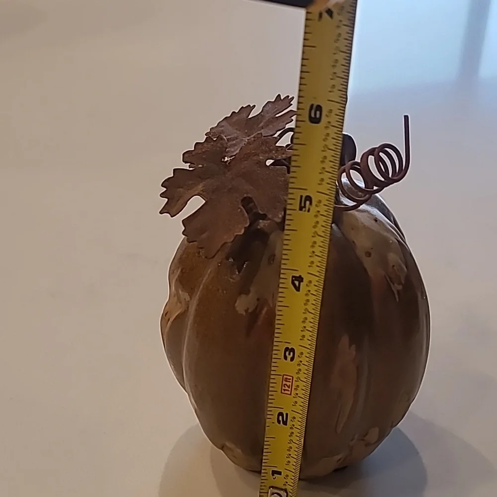 Pier 1 Imports Rustic Brown Ceramic Pumpkin Decor